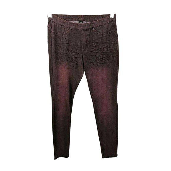 HUE Jegging  Women's Size M  Stretchy Knit Skinny Legging  Burgundy - Picture 1 of 5